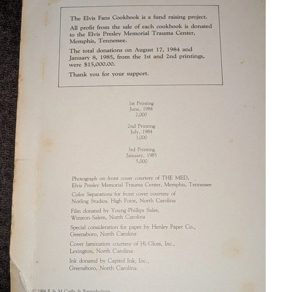Elvis Fans Cookbook‎ The Wonder of You 1985 Spiral Bound Vintage Memorabilia